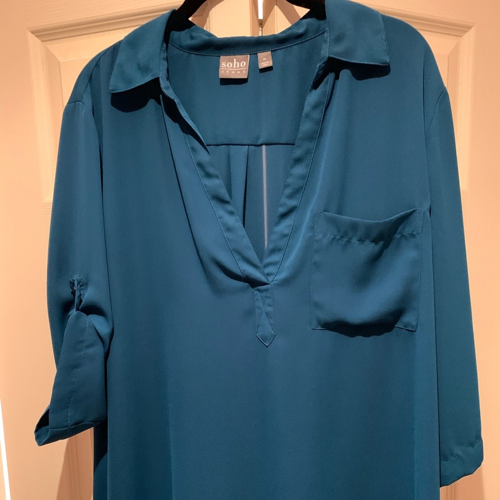 Women’s teal blouse 3/4 sleeve Final sale